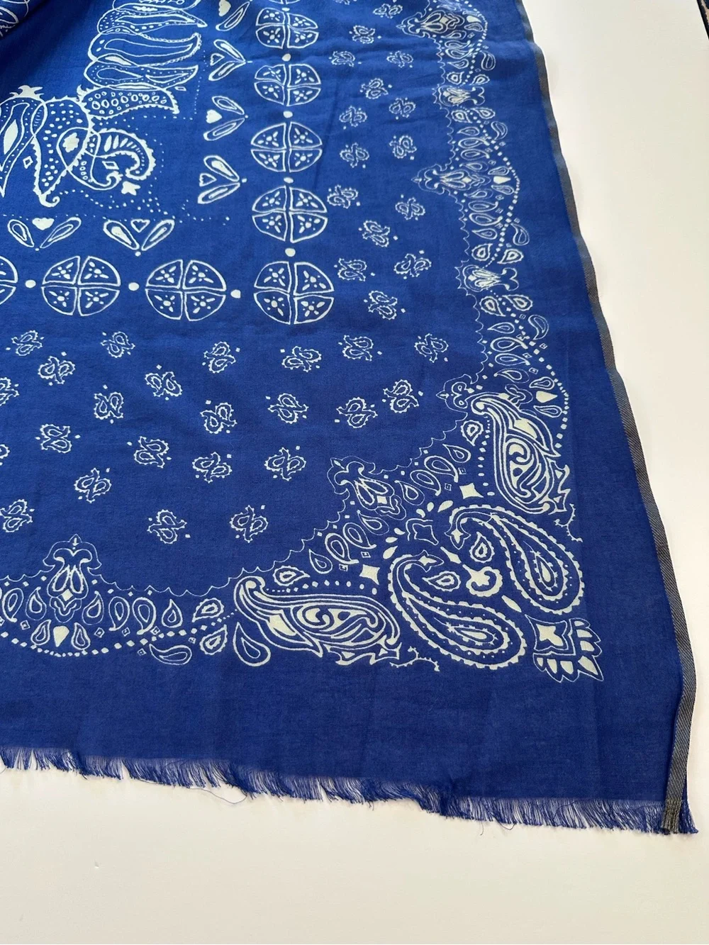 J.Crew Blanket Scarf Bandana Blue Print Women Accessories
